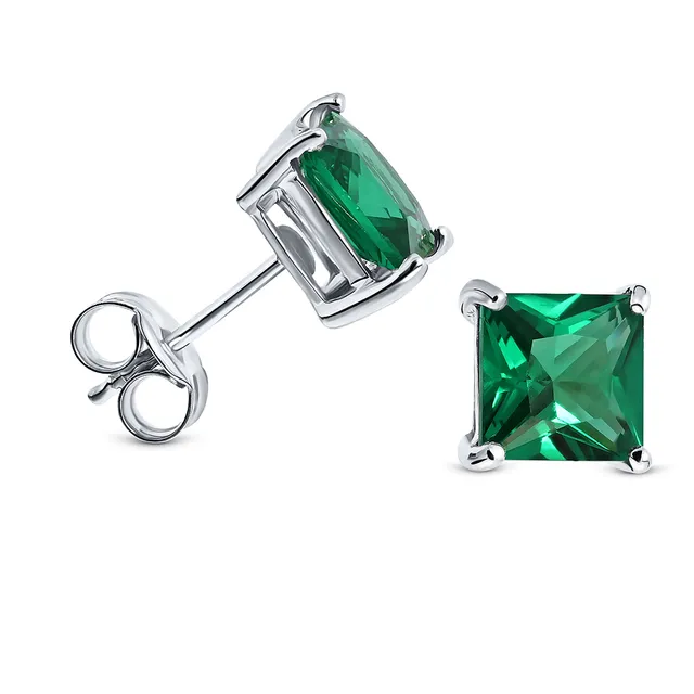 Miore Earrings Orecchini oro bianco 9kt smeraldo creato