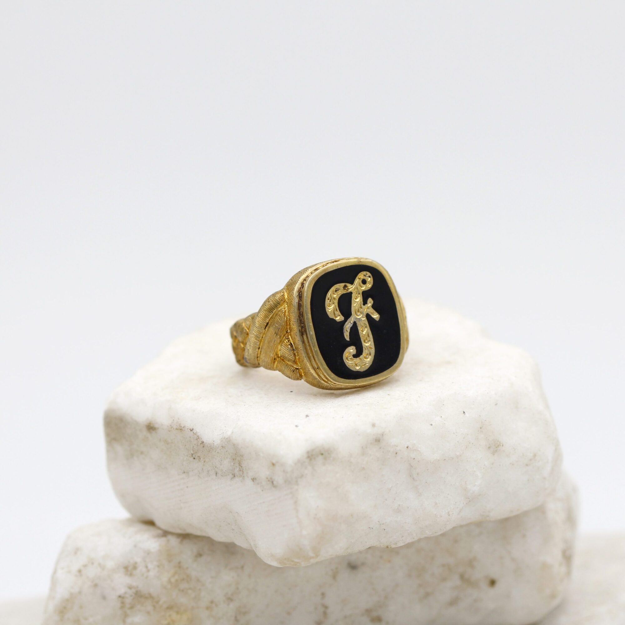 Anna Gioielli Collezione Uomo Anello Uomo Lettera F Argento Dorato