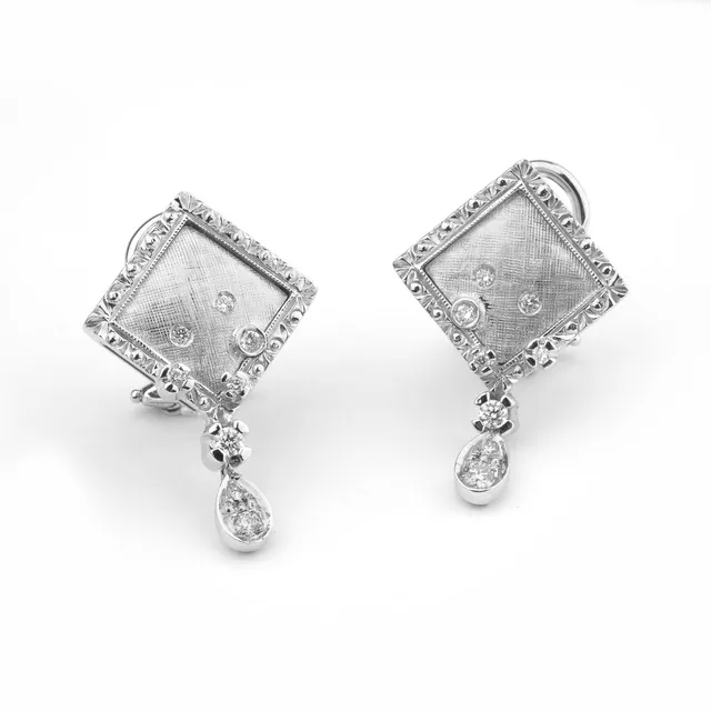 Noi Gioielli Firenze 1873 Ornato orecchini oro bianco diamanti 0,23 ct