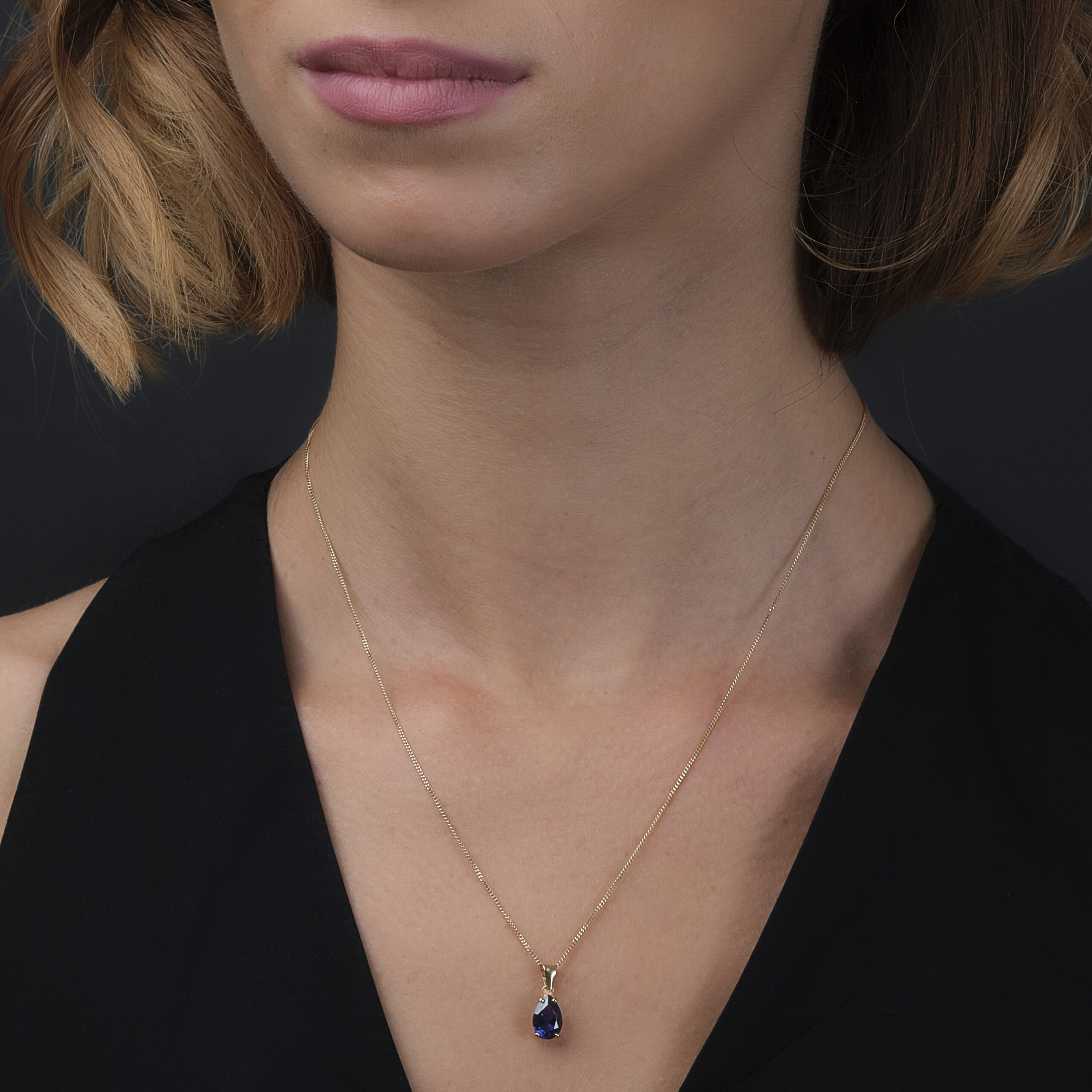 Miore Necklace Collana Oro Giallo Zaffiro 9KT