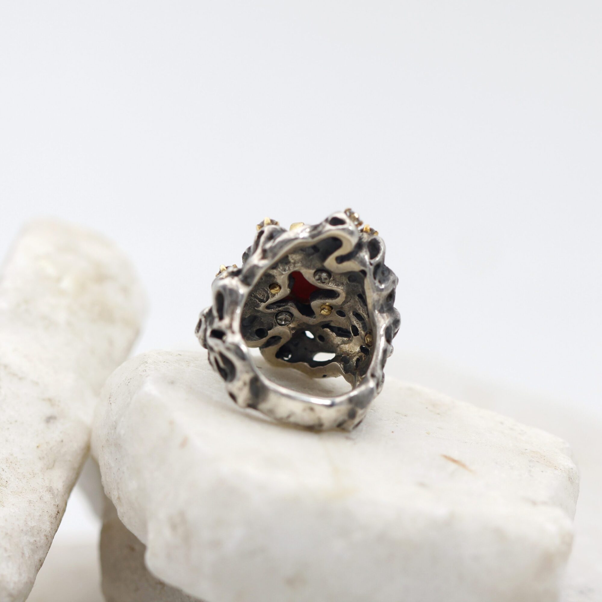 Anna Gioielli Marte Anello Argento Oro Corallo Diamanti