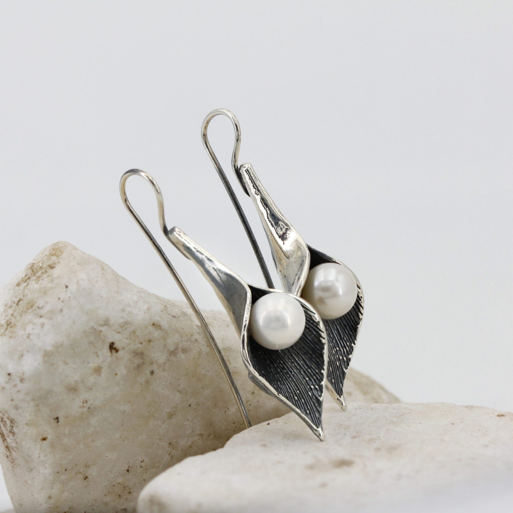 Anna Gioielli Calla Orecchini Argento con Perle 48 mm