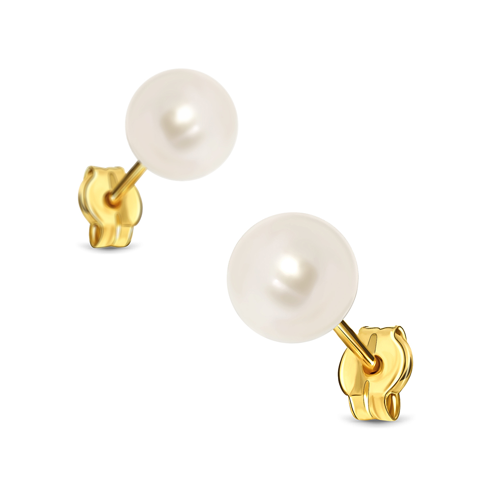 Miore Orecchini Oro Giallo 14KT Perla Acqua Dolce