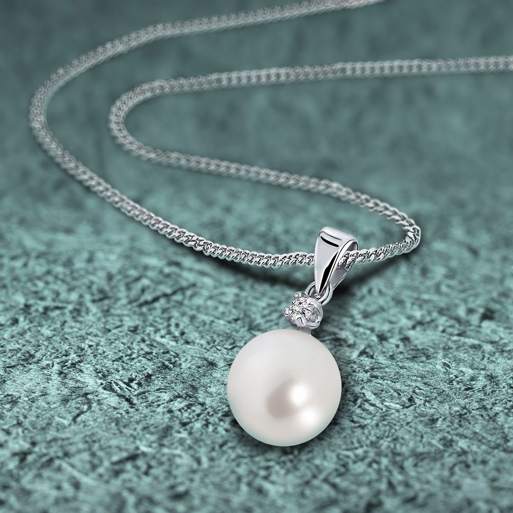 Miore Necklace Collana oro bianco 9kt perla acqua dolce