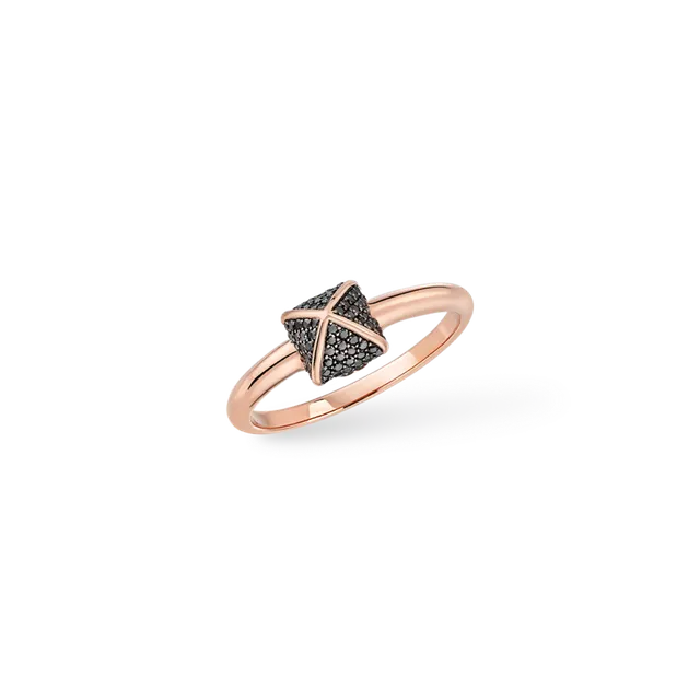 Korloff Korlove JKVR01 anello oro rosa diamanti neri