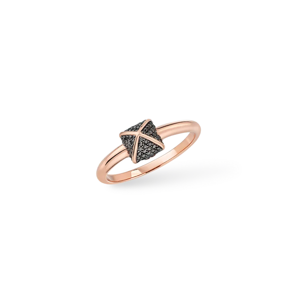 Korloff Korlove JKVR01 anello oro rosa diamanti neri