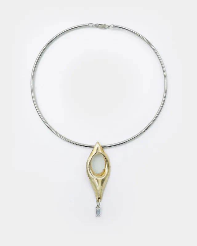 Voodoo Jewels Bold Shapes Leda collana choker zirconi baguette