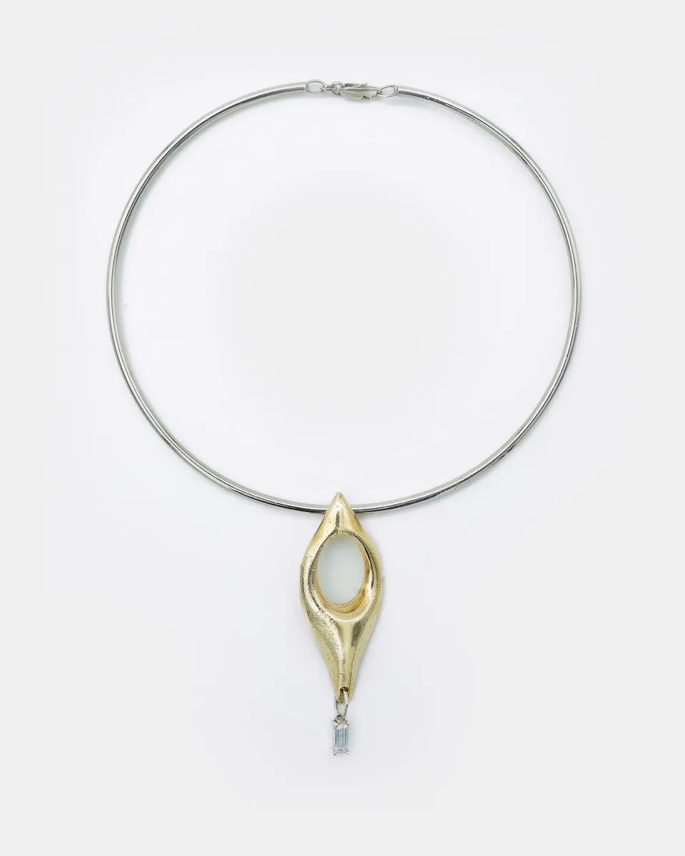 Voodoo Jewels Bold Shapes Leda collana choker zirconi baguette