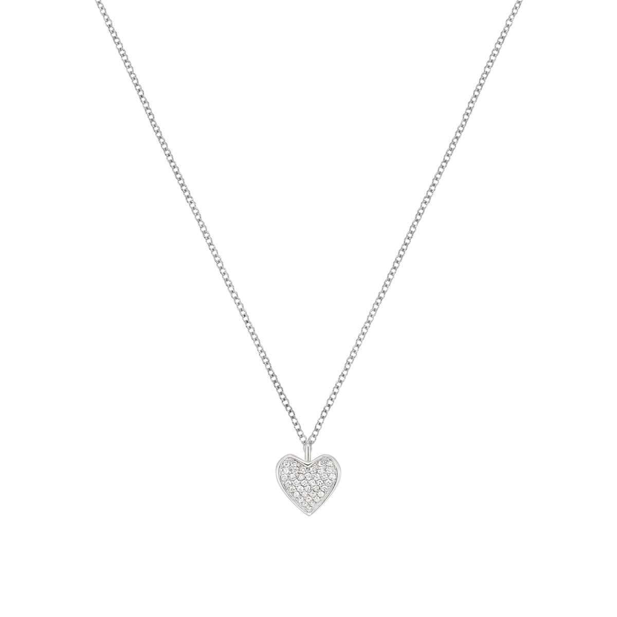 Korloff Korlove collana oro bianco diamanti cuore piccolo