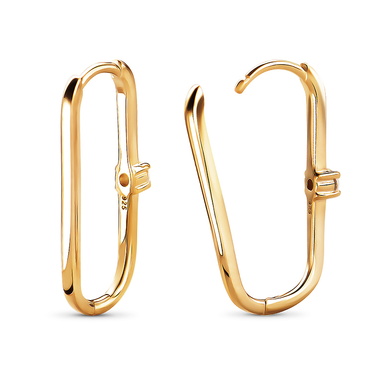 Miore Earrings Orecchini Argento Placcato Oro Zirconia