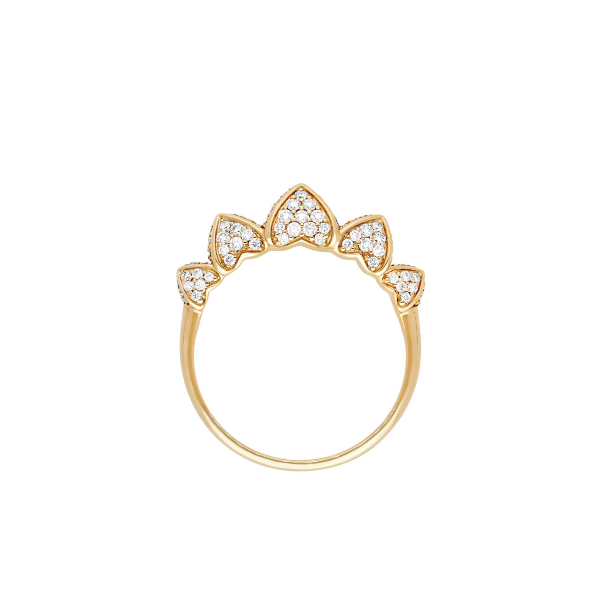 Korloff Korlove JKVR02 anello oro giallo diamanti 5 cuori mis. 52