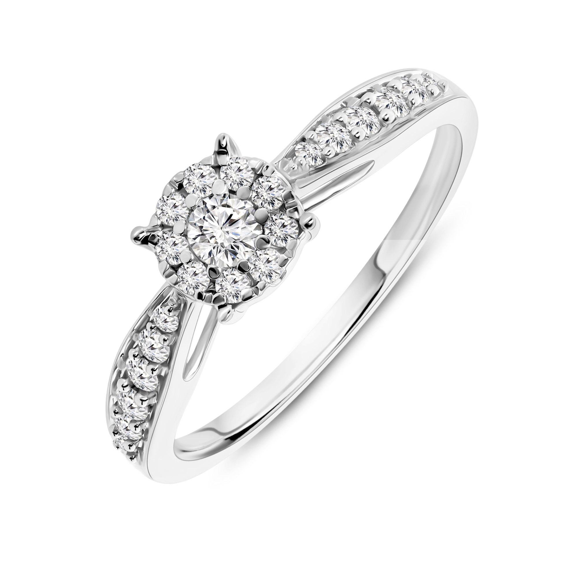 Miore Ring Anello oro bianco 9Kt W139c