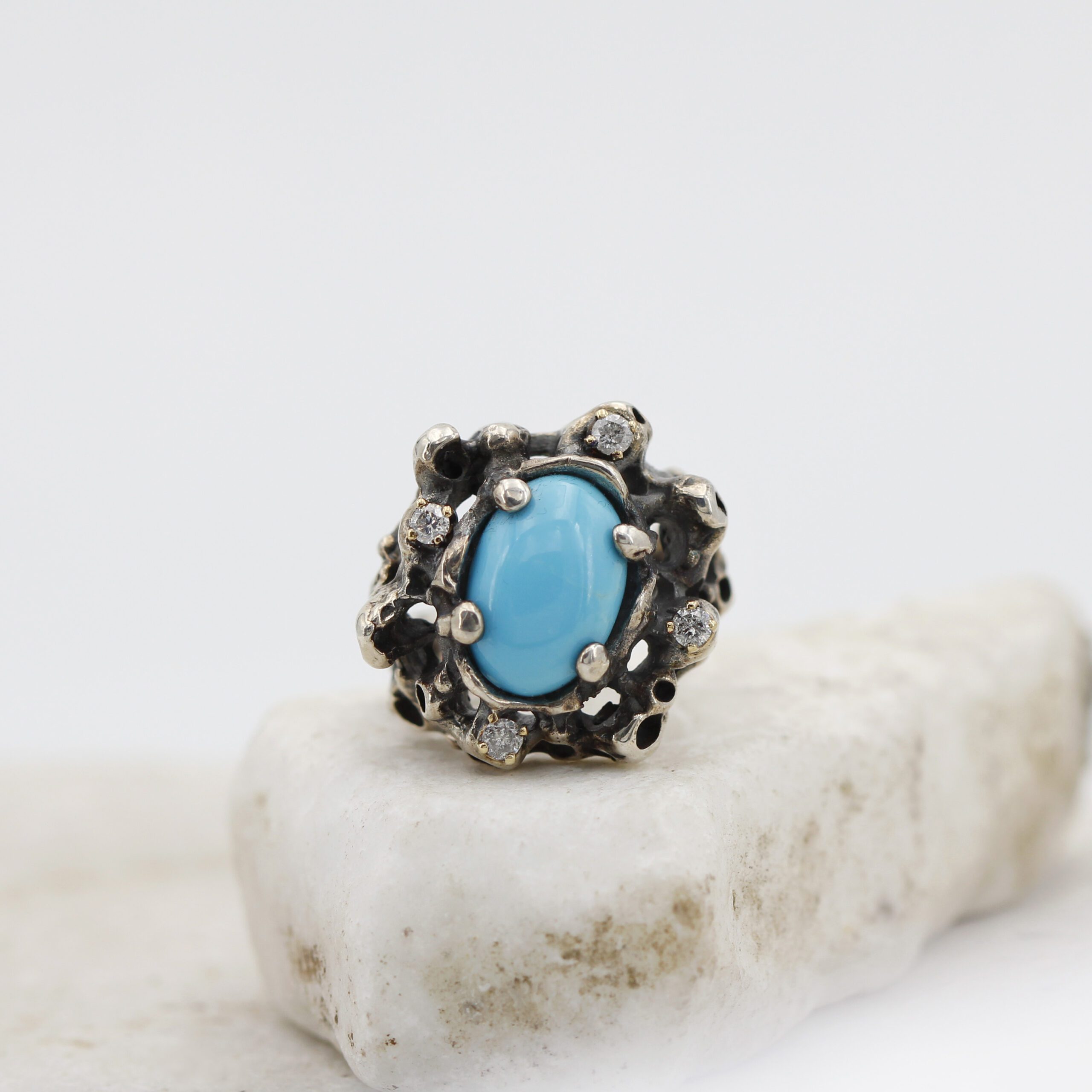 Anna Gioielli Jolly Jewels anello turchese 4 diamanti grey