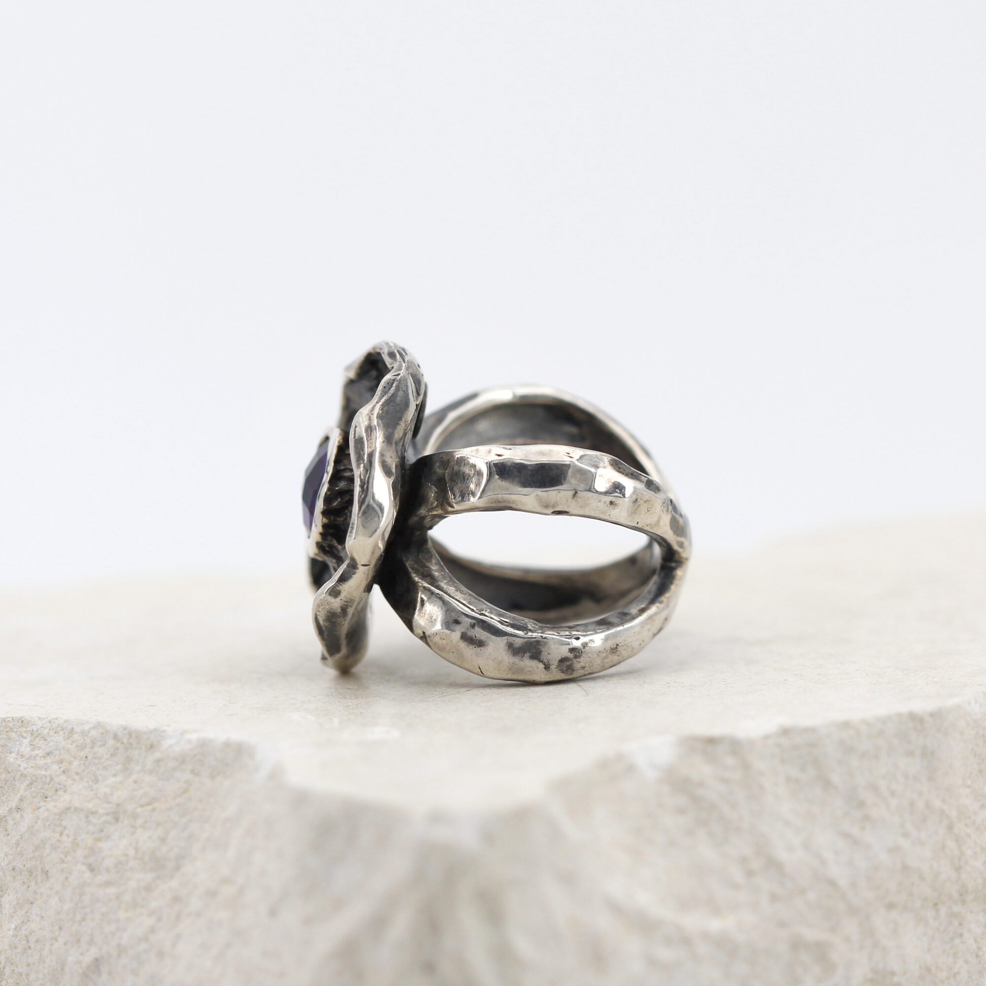 Anna Gioielli Winter Flower anello argento ametista 21 mm