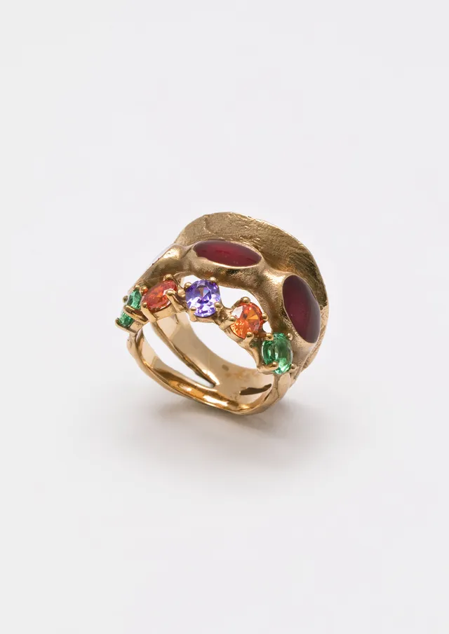 Voodoo Jewels Bold Shapes Sidaba anello bronzo pietre