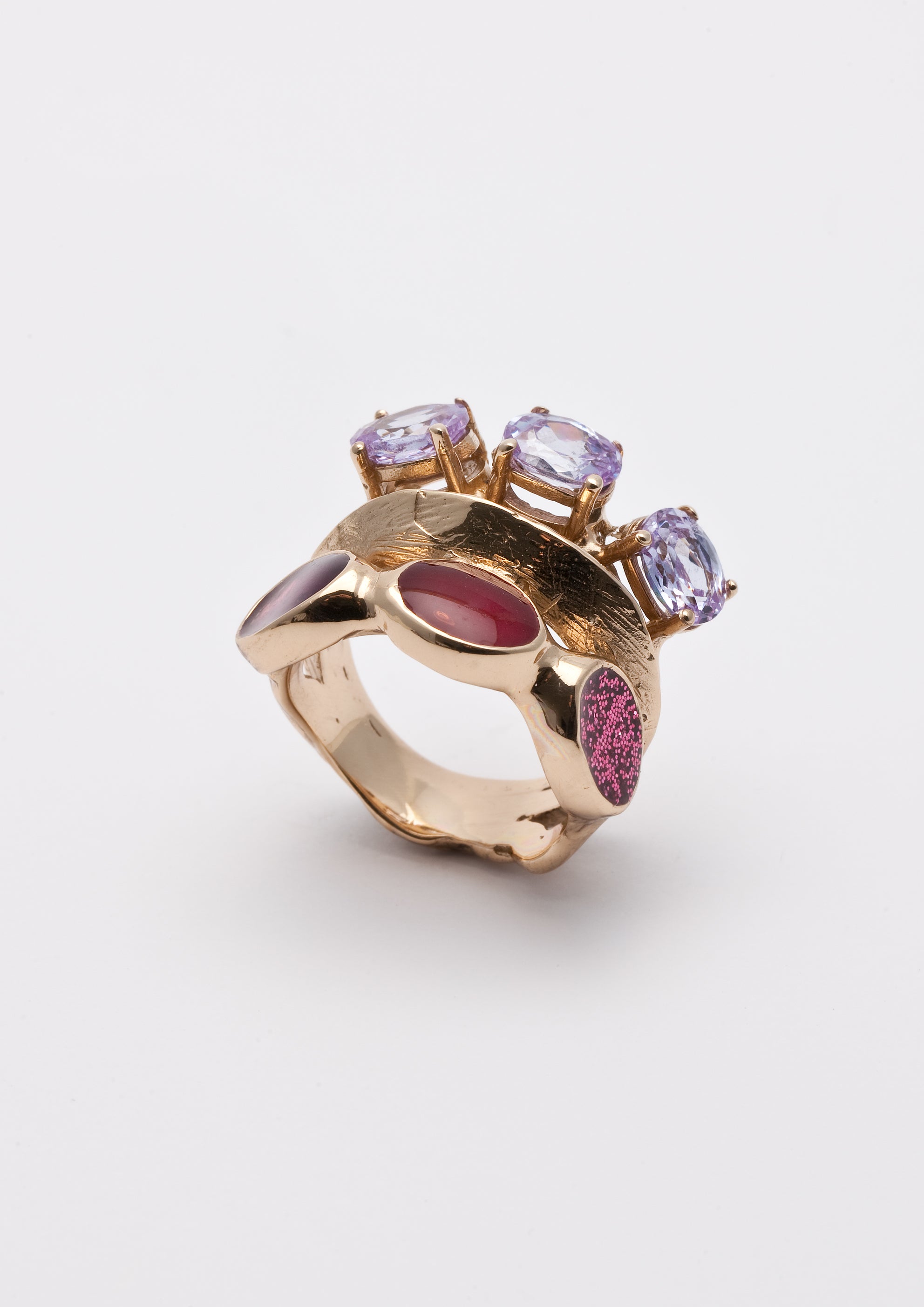Voodoo Jewels Bold Shapes Sima anello bronzo oro pietre glitter