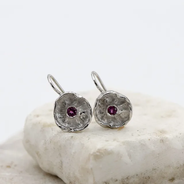 Anna Gioielli Winter Flower Orecchini Argento Rodolite 13 mm