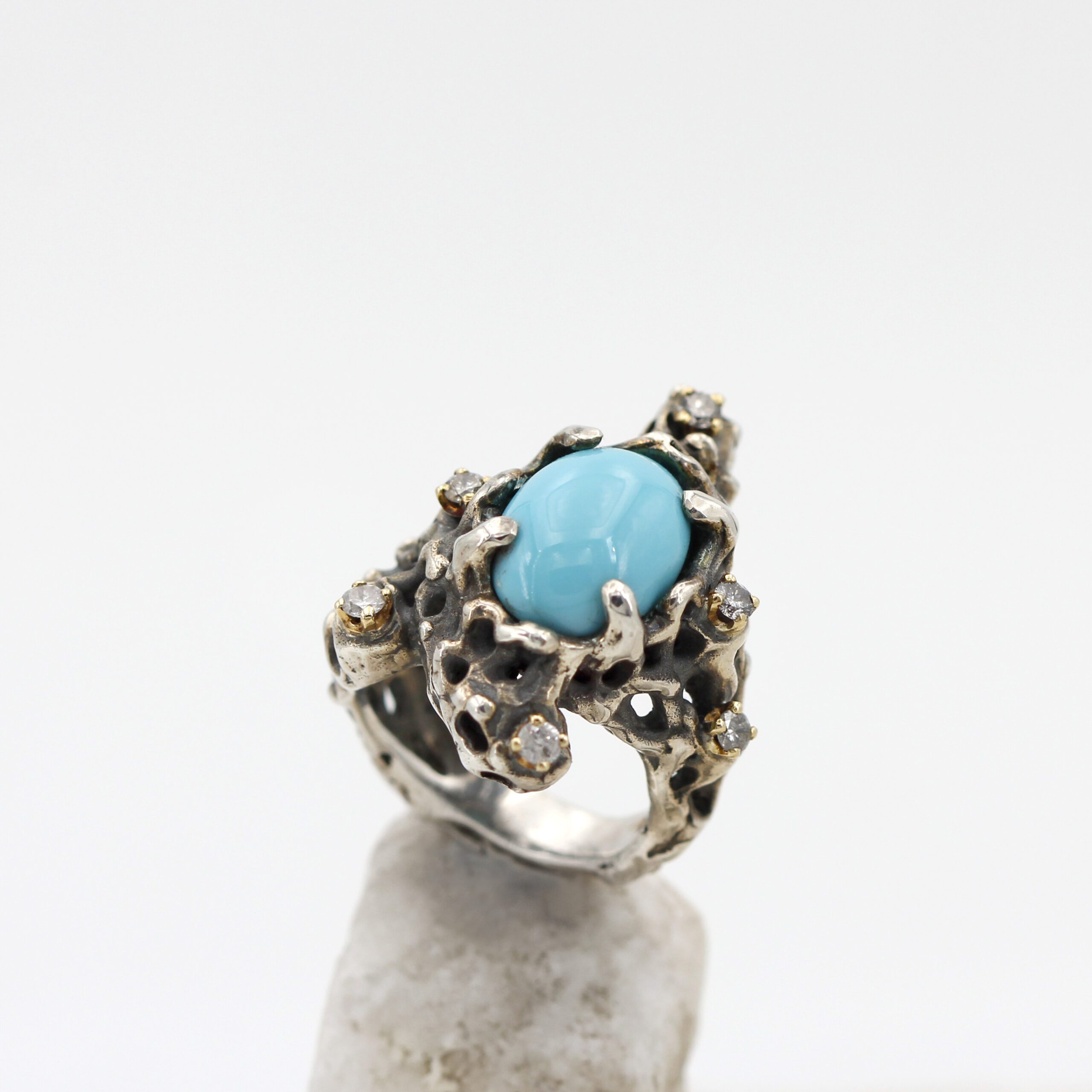 Anna Gioielli Jolly Jewels anello turchese diamanti grey oro