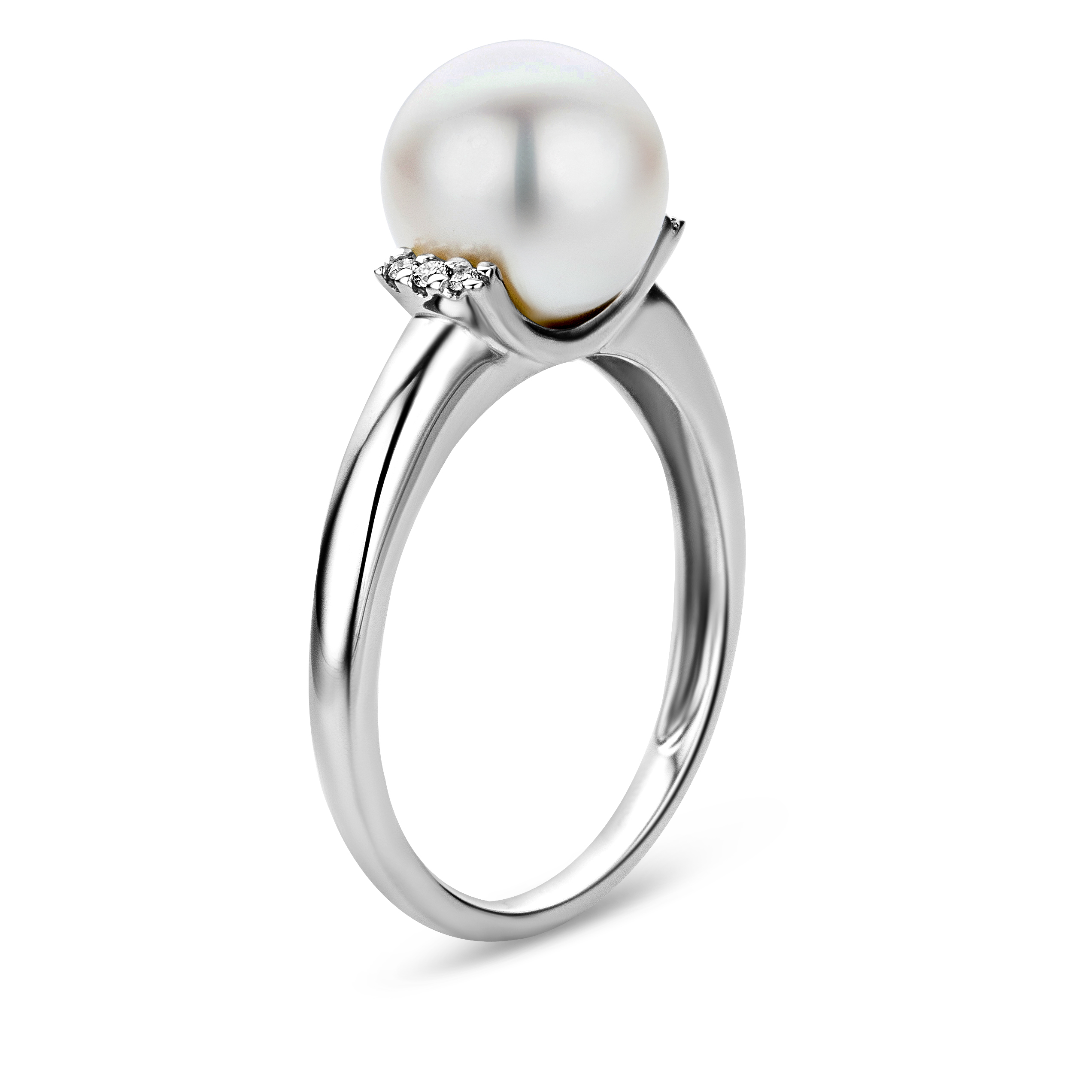 MIORE anello oro bianco 9kt perla d’acqua dolce