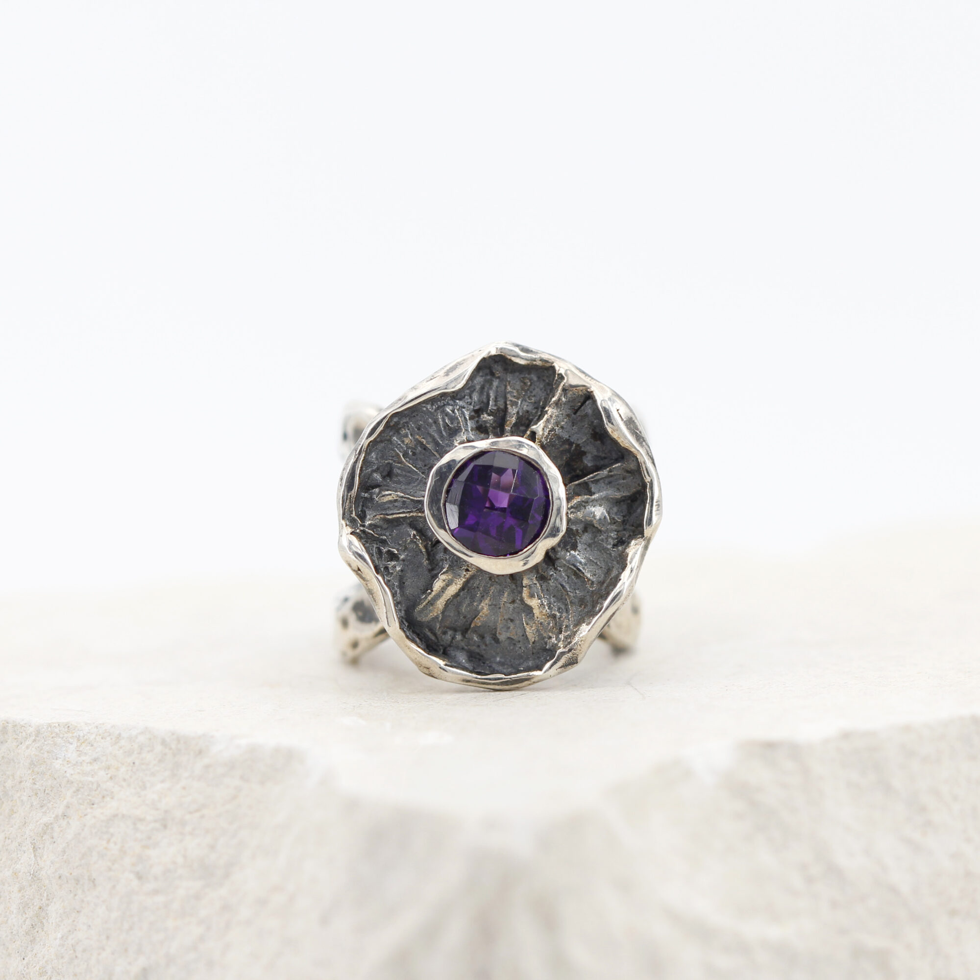 Anna Gioielli Winter Flower anello argento ametista 21 mm