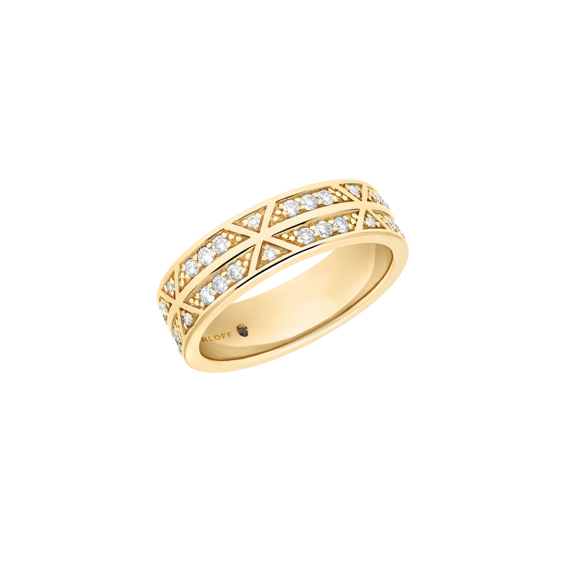 Korloff Éclat JER08 anello fede oro giallo diamanti 2 file