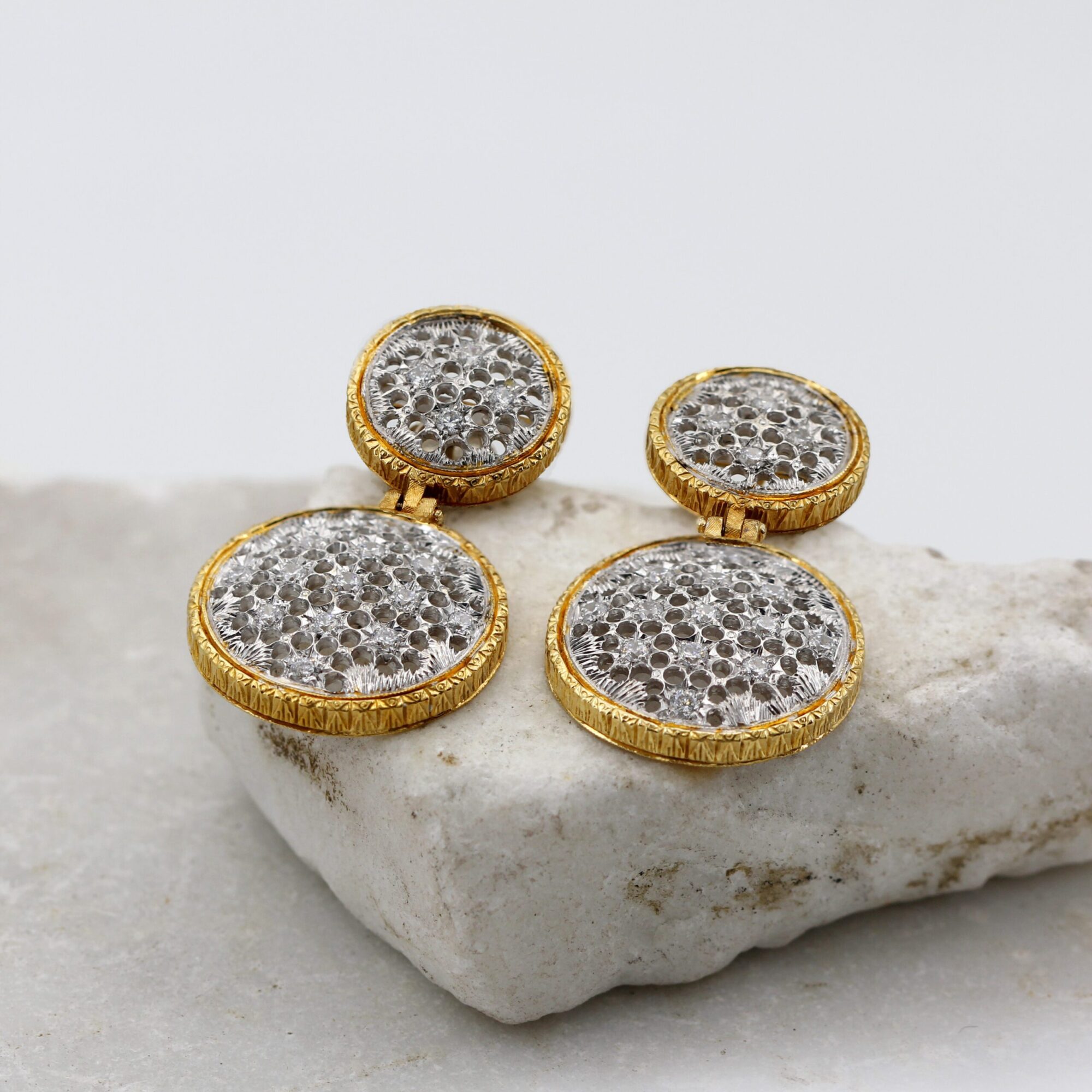 Anna Gioielli Stile Orafo Fiorentino Orecchini Oro Diamanti 1.08ct