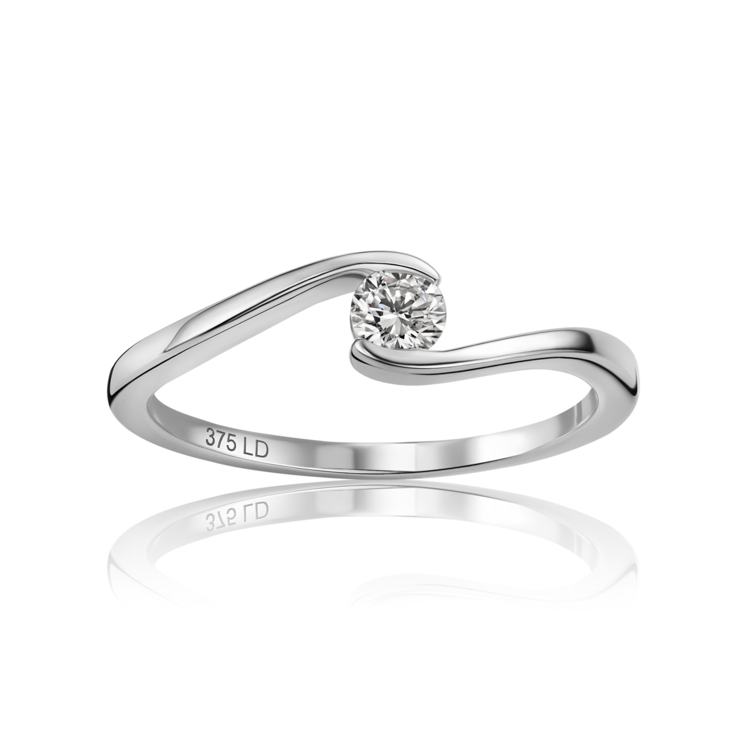 Miore Ring anello oro bianco 9kt 375