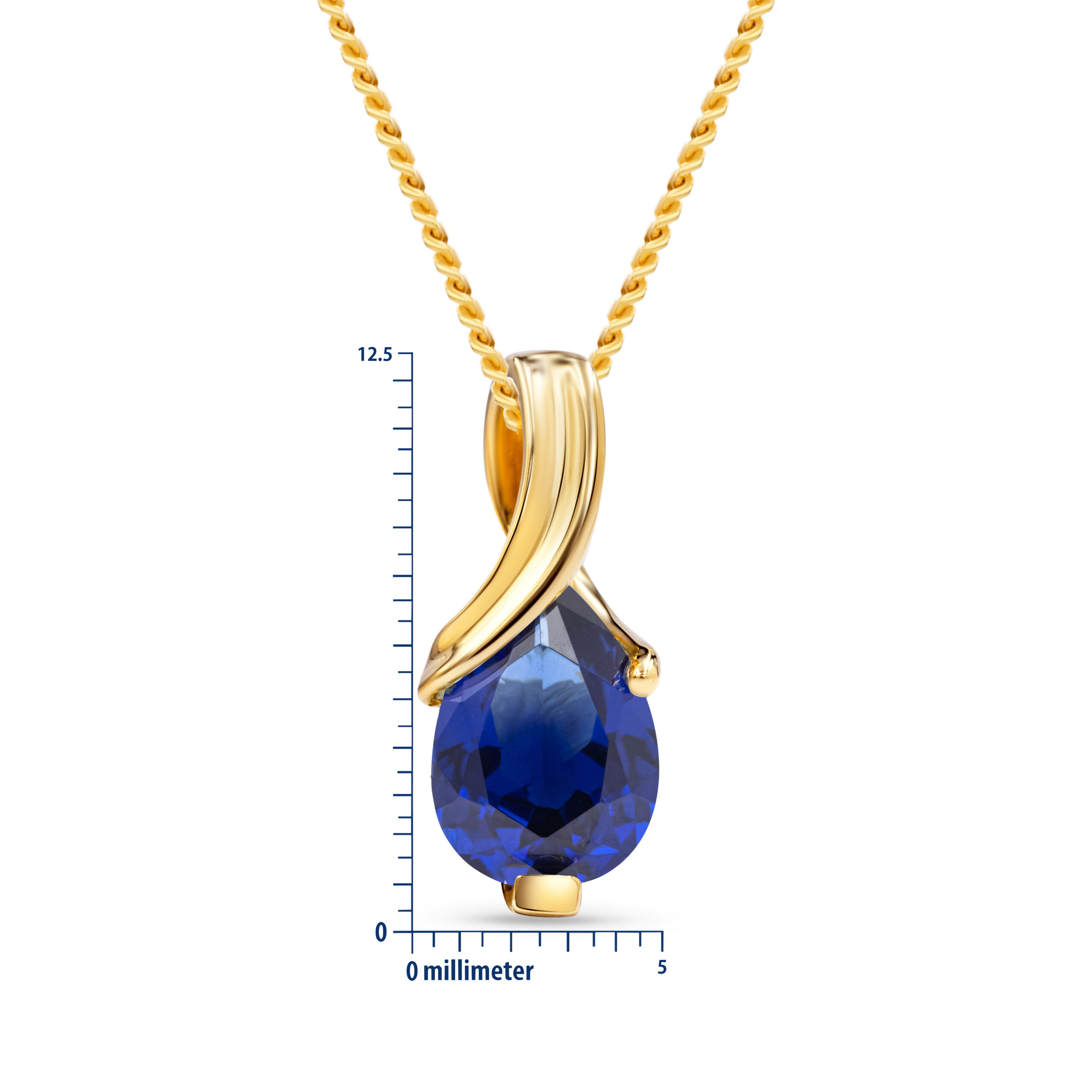 Miore Necklace collana oro giallo 14kt zaffiro creato