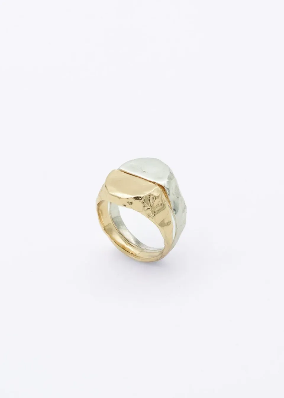 Voodoo Jewels Bold Shapes Newa anello sigillo bicolore M