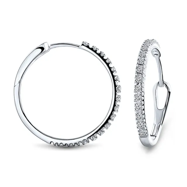 Miore Orecchini Oro Bianco 9Kt 375