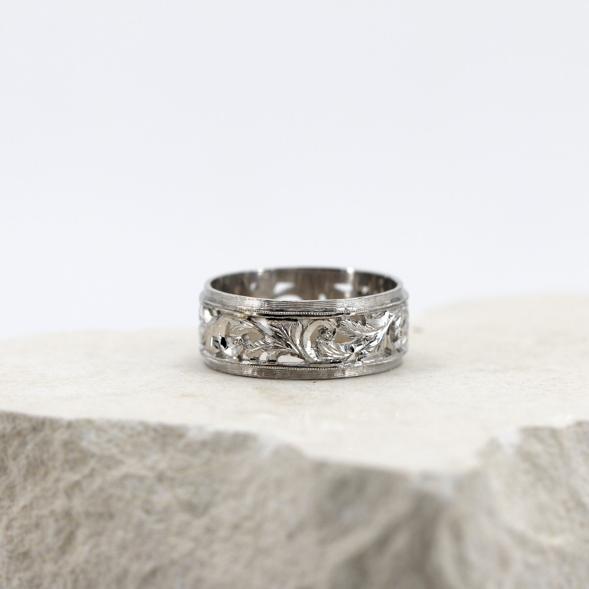 Anna Gioielli Anelli Anello Fascia Floreale Argento 925 Traforato