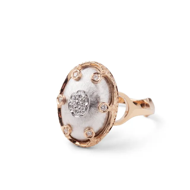 Noi Gioielli Firenze 1873 Ornato anello corona oro rosa diamanti