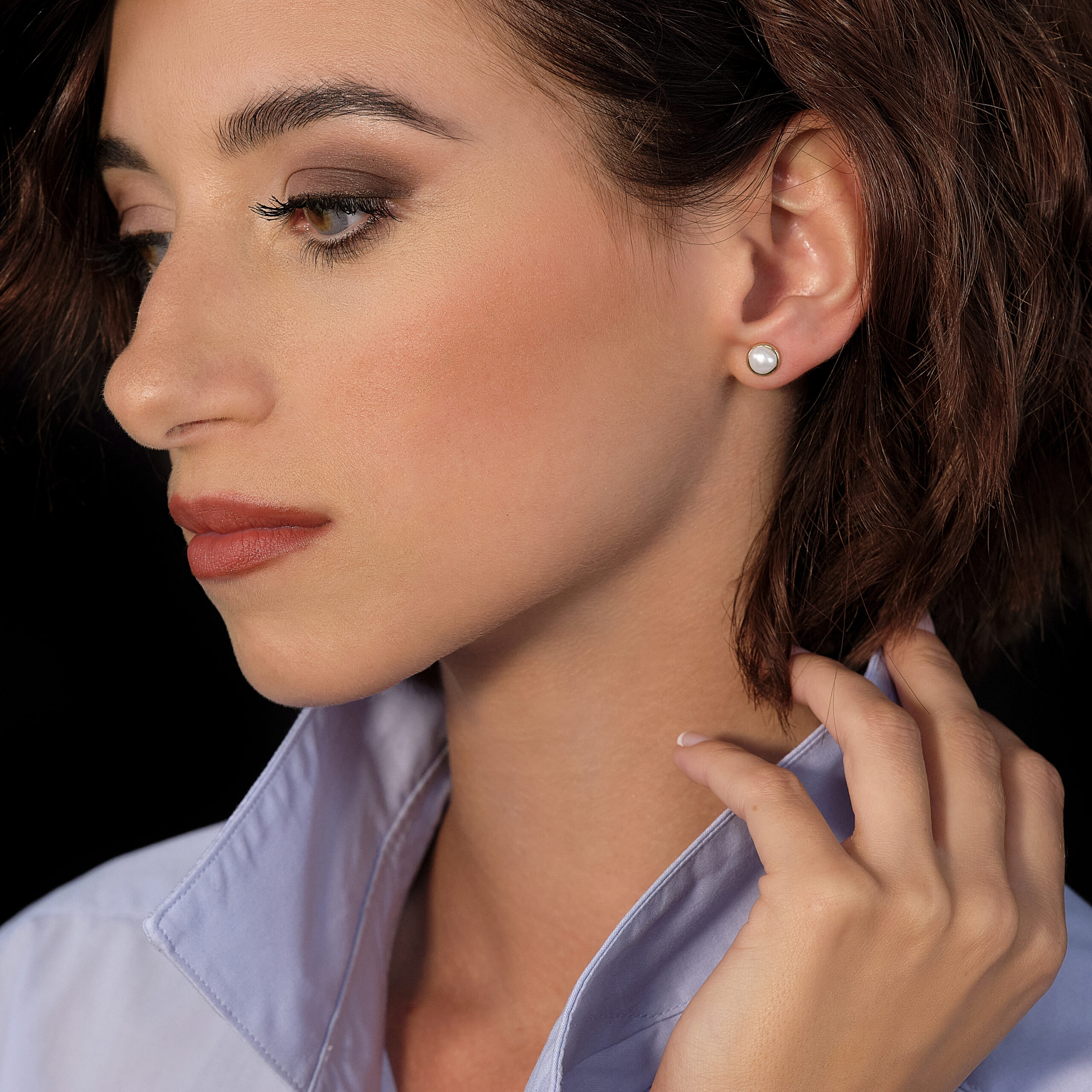 Miore Earrings Orecchini Oro Giallo 9Kt Perla Acqua Dolce