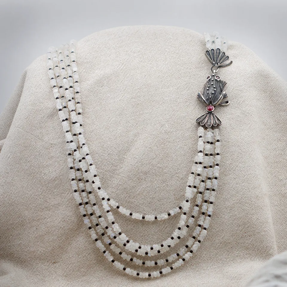 Anna Gioielli Collane collana argento labradorite onice 57cm