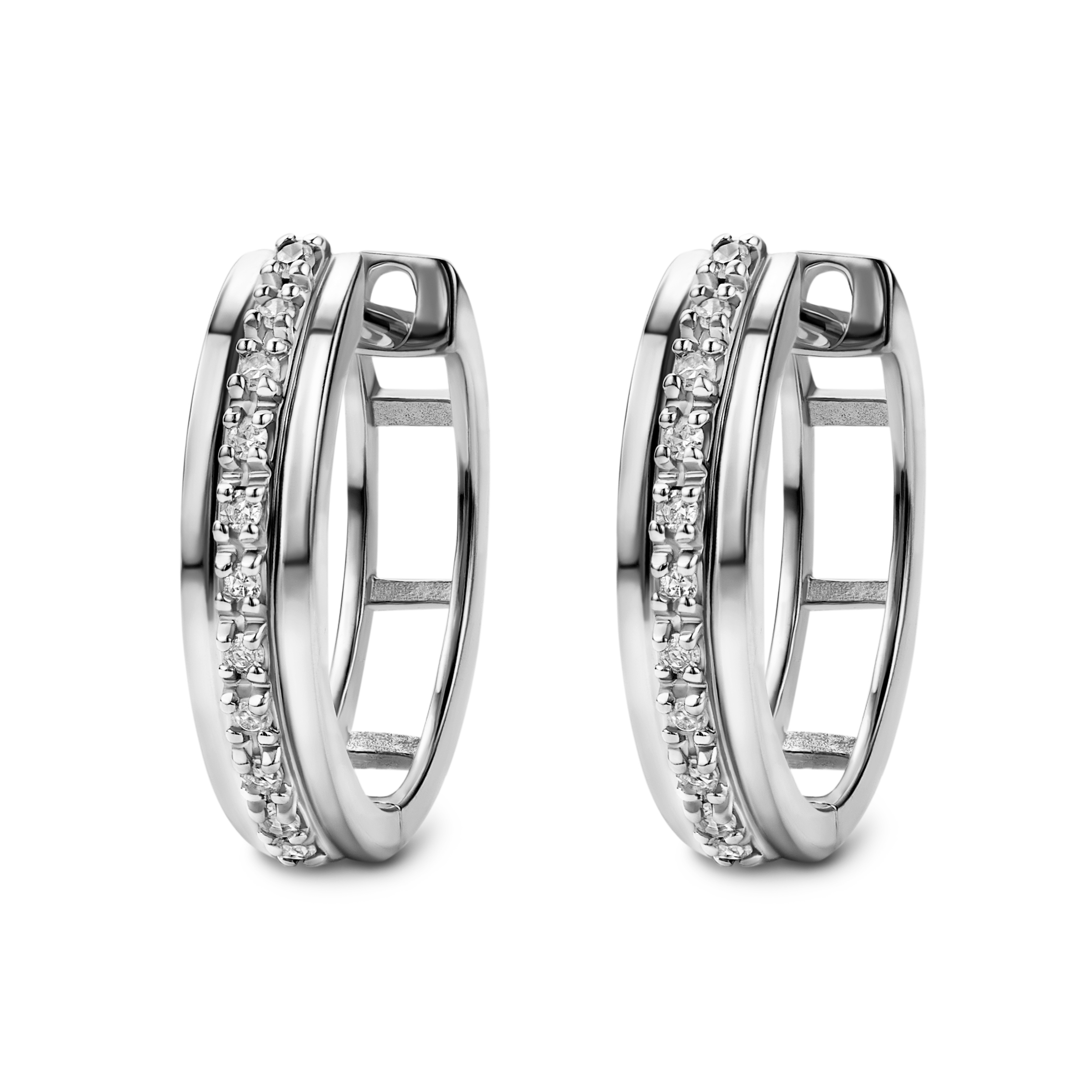Miore Orecchini Oro Bianco 14Kt 585