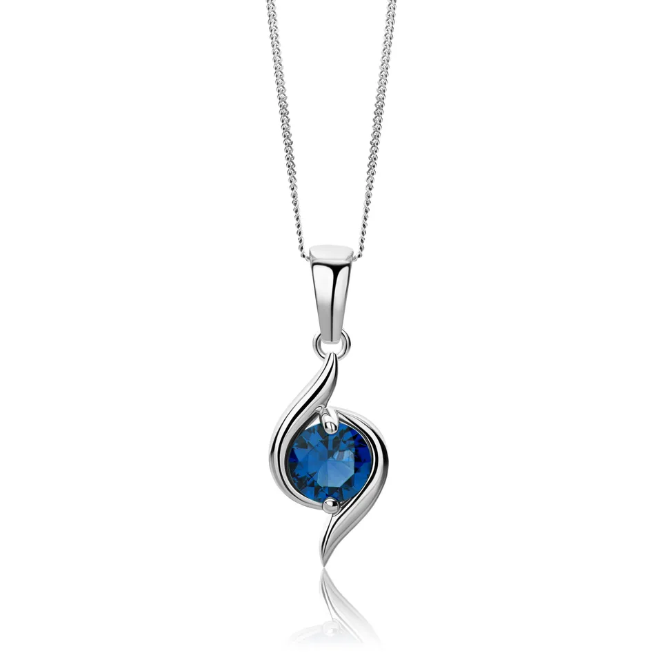 Miore Necklace Collana Oro Bianco 9 Kt Zaffiro