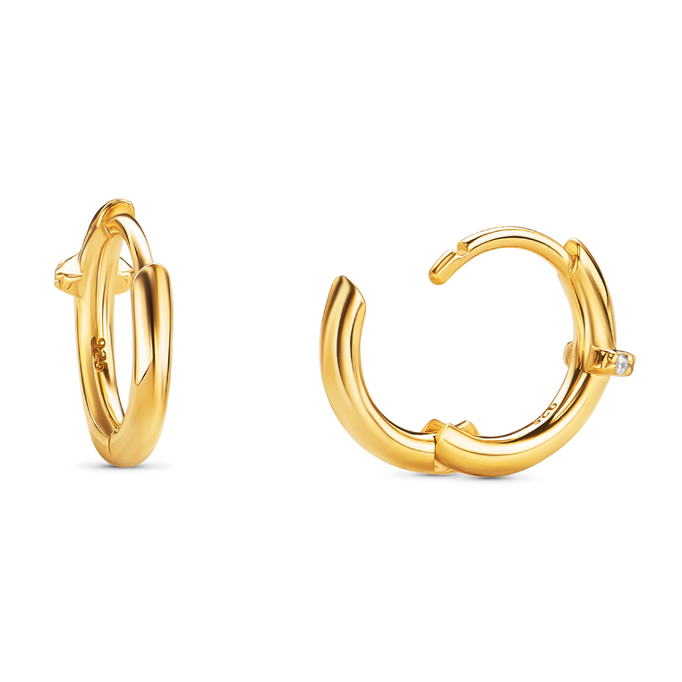 Miore Earrings orecchini argento dorato zirconia cubica