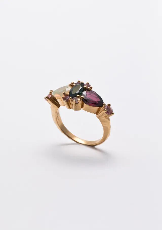 Voodoo Jewels Bold Shapes Ravi anello tormalina opale