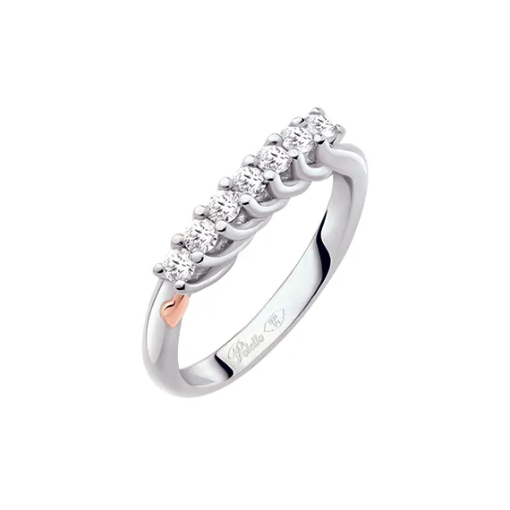 Polello Sì Lo Voglio anello veretta platino diamanti