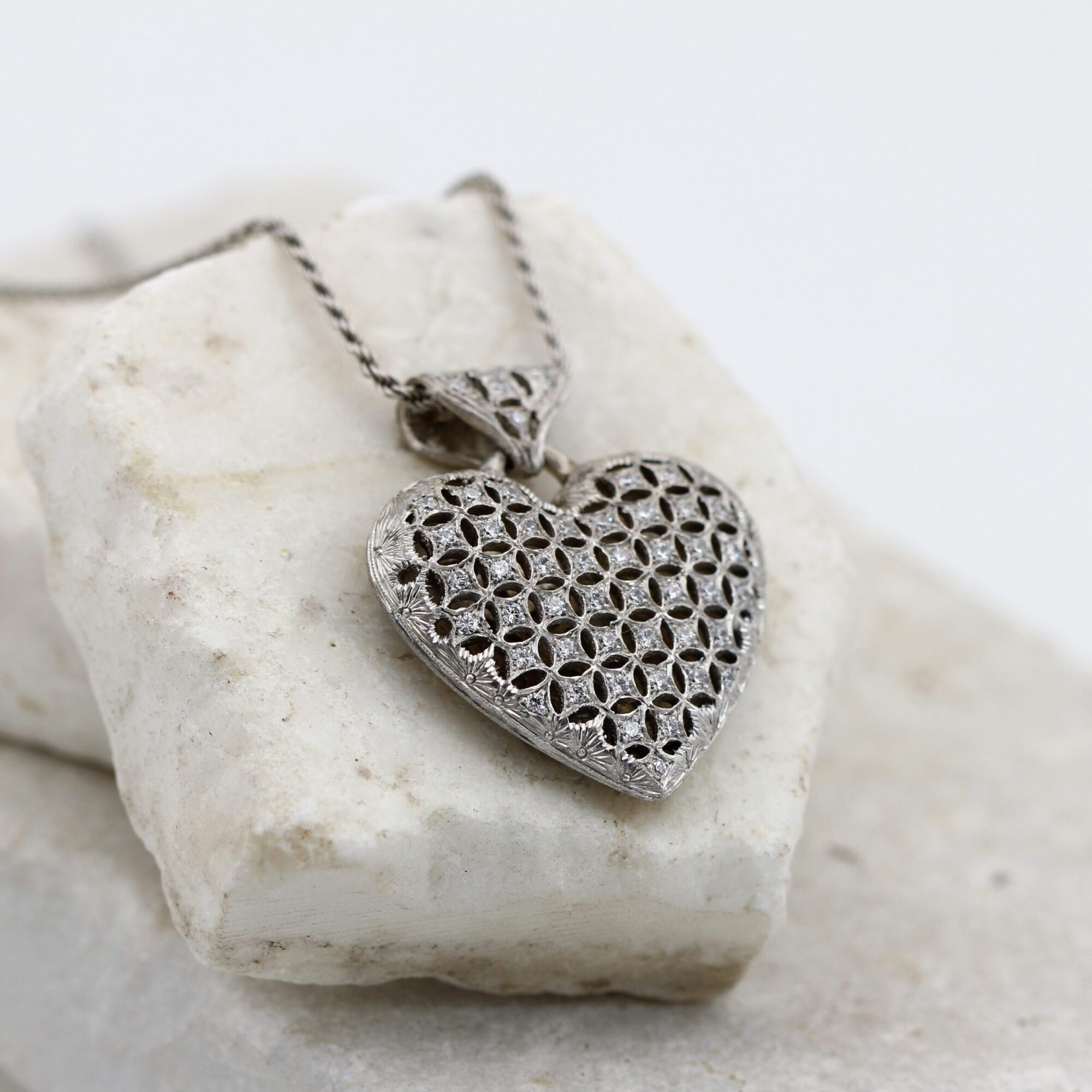 Anna Gioielli Pendenti Collana Cuore Argento 52 Zirconi Corda