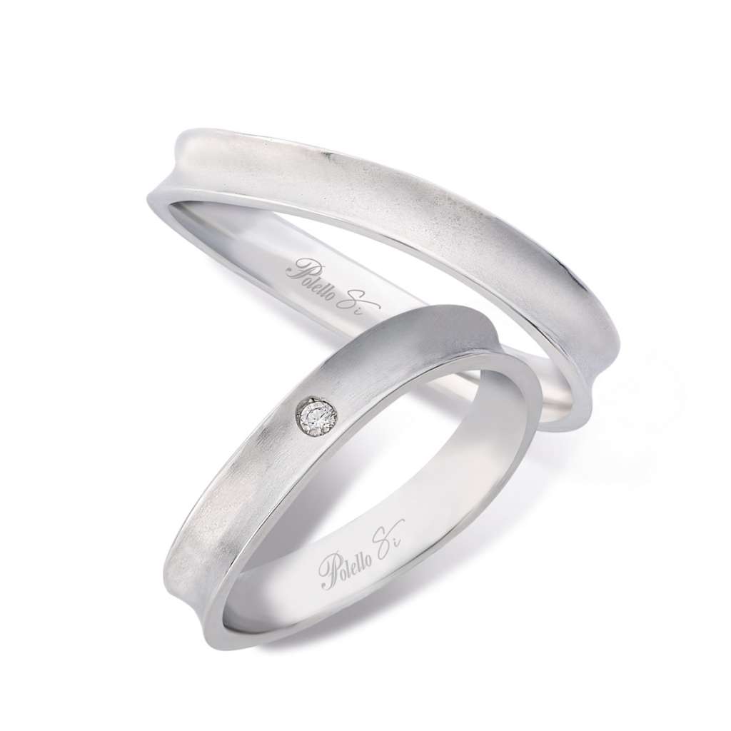 Polello Sì Lo Voglio Fedi oro bianco anello nuziale