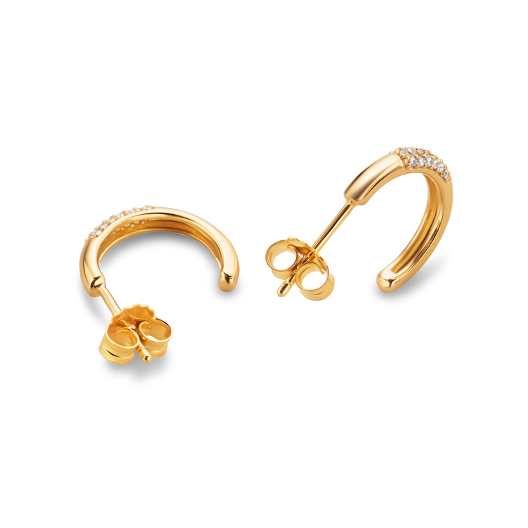 Miore Orecchini Argento 925 Placcato Oro Zirconia
