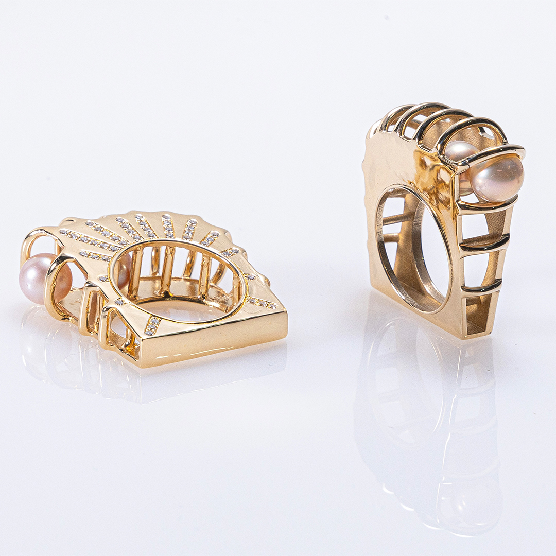 Giulia Iosco Cage Ring Bronze anello bronzo su misura