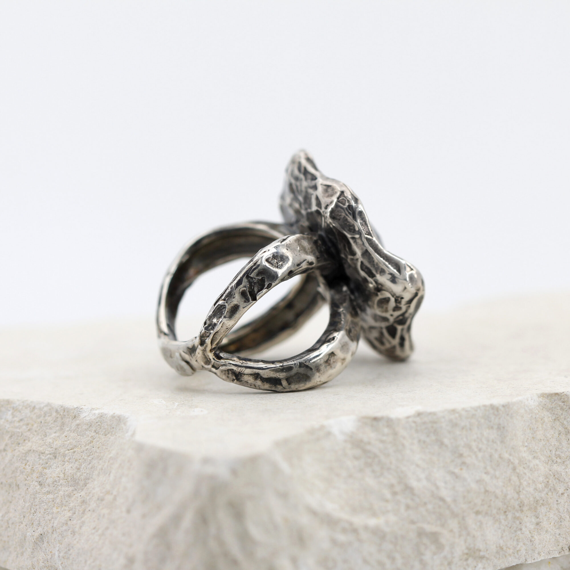 Anna Gioielli Winter Flower Anello Argento Fiore Ametista 28mm