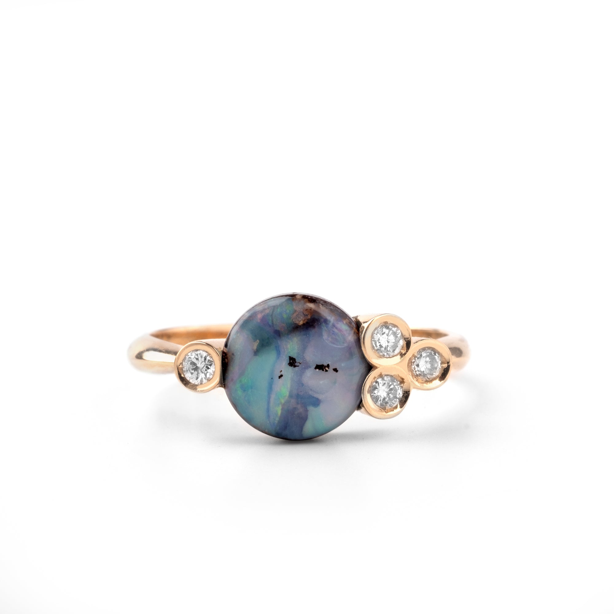 Noi Gioielli Unico anello oro rosa 18kt opale boulder 8 mm