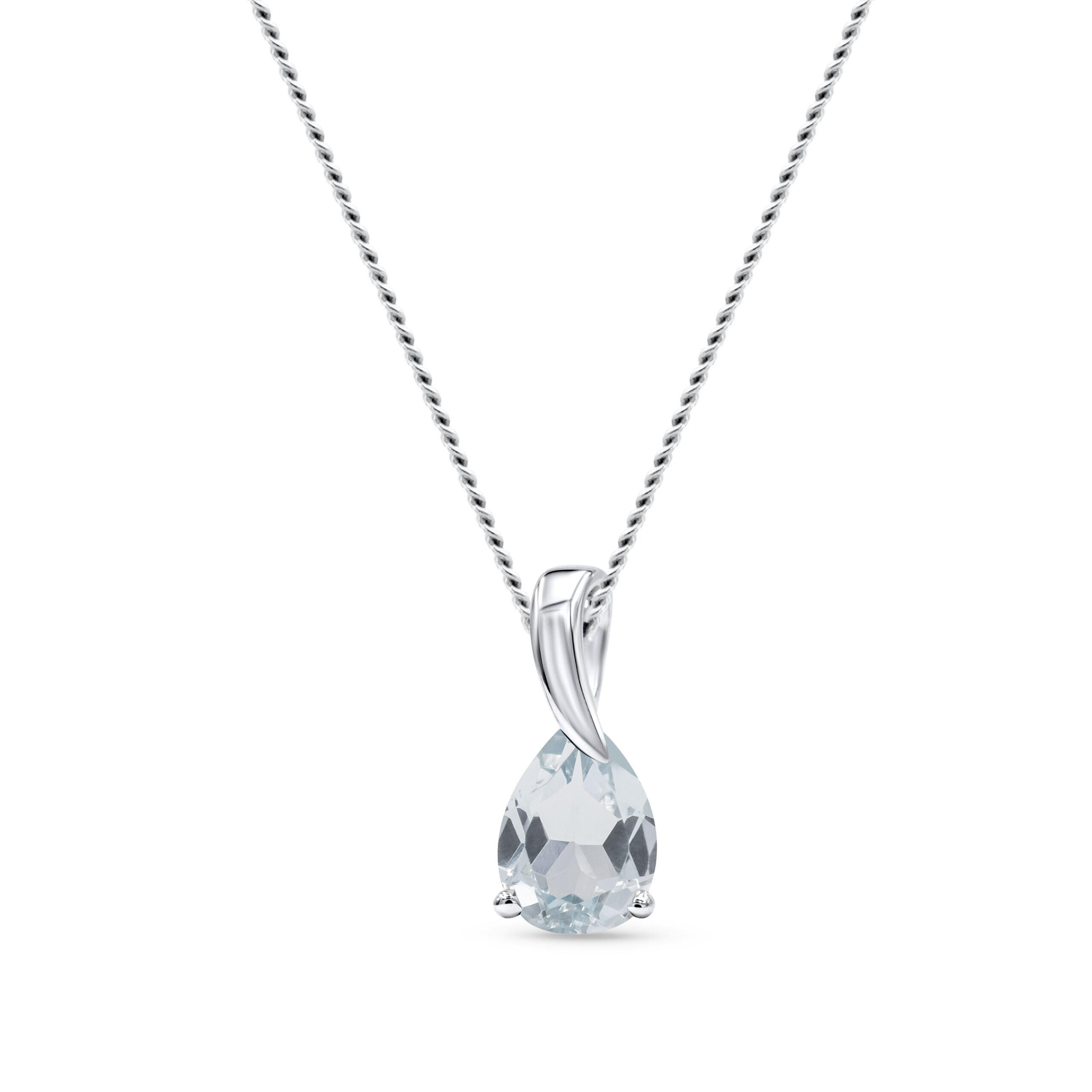 Miore Necklace Collana Oro Bianco 9Kt Acquamarina