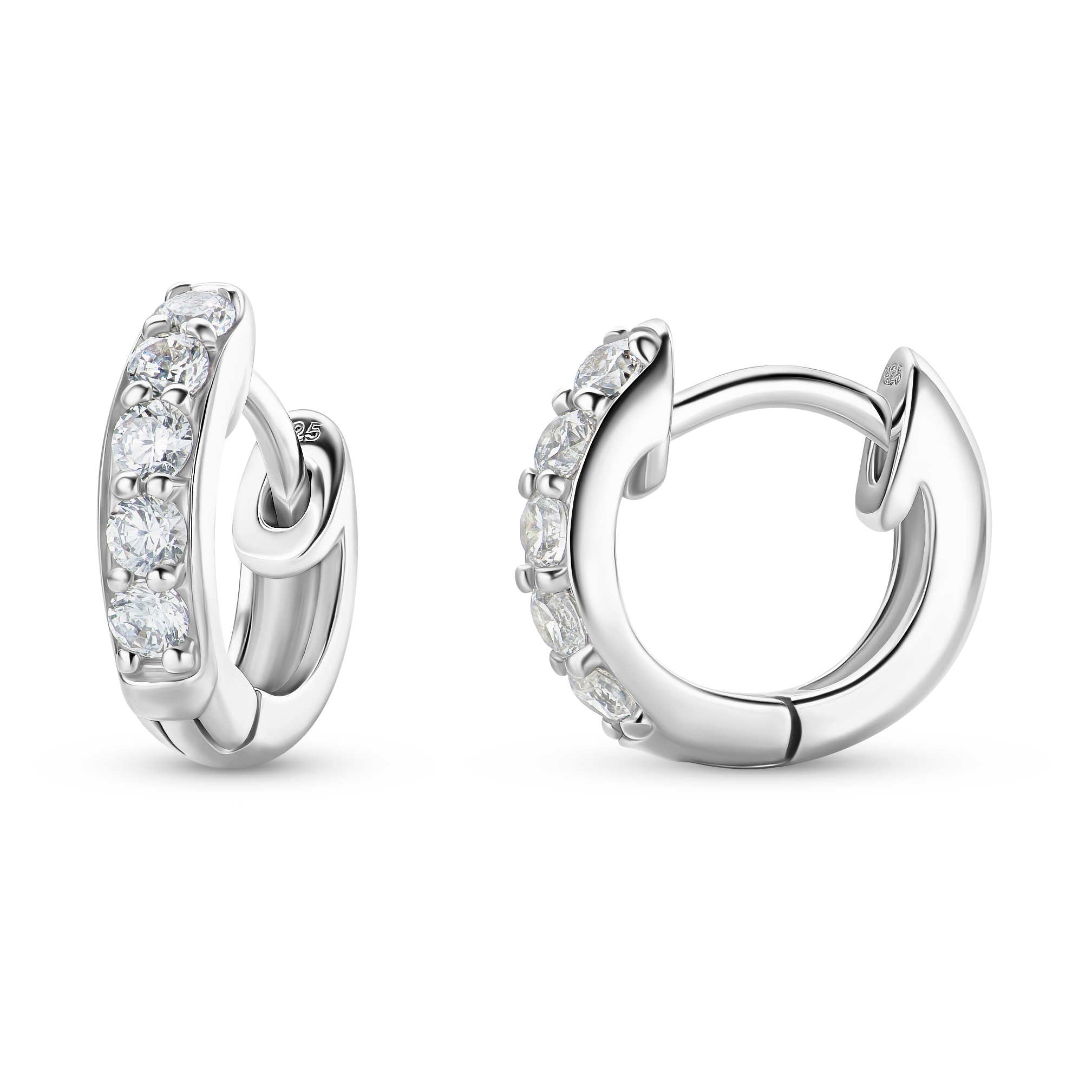 MIORE Orecchini argento 925 zirconia bianca