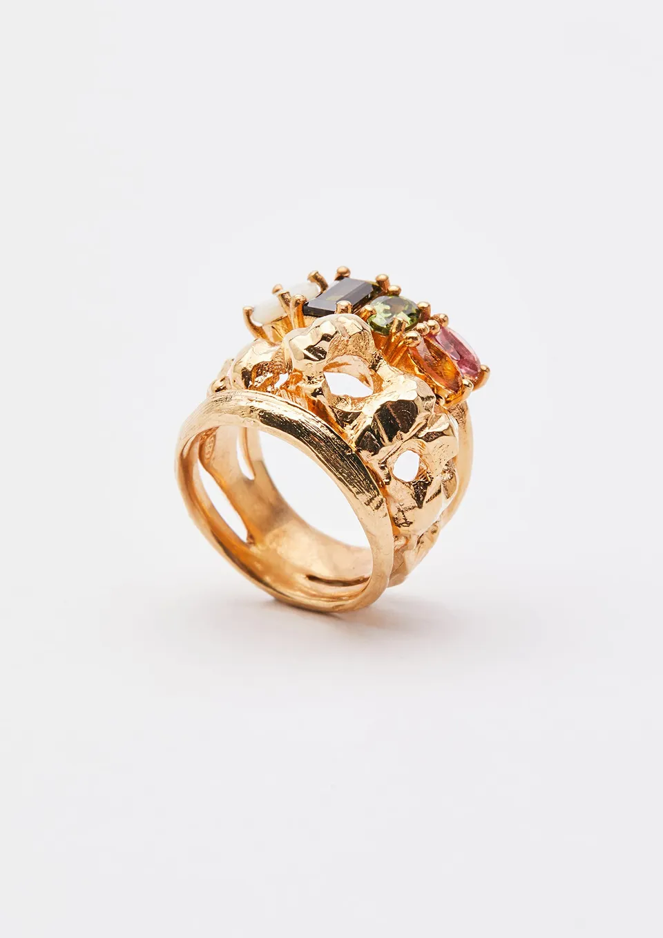 Voodoo Jewels Bold Shapes Bonde anello opale e tormaline
