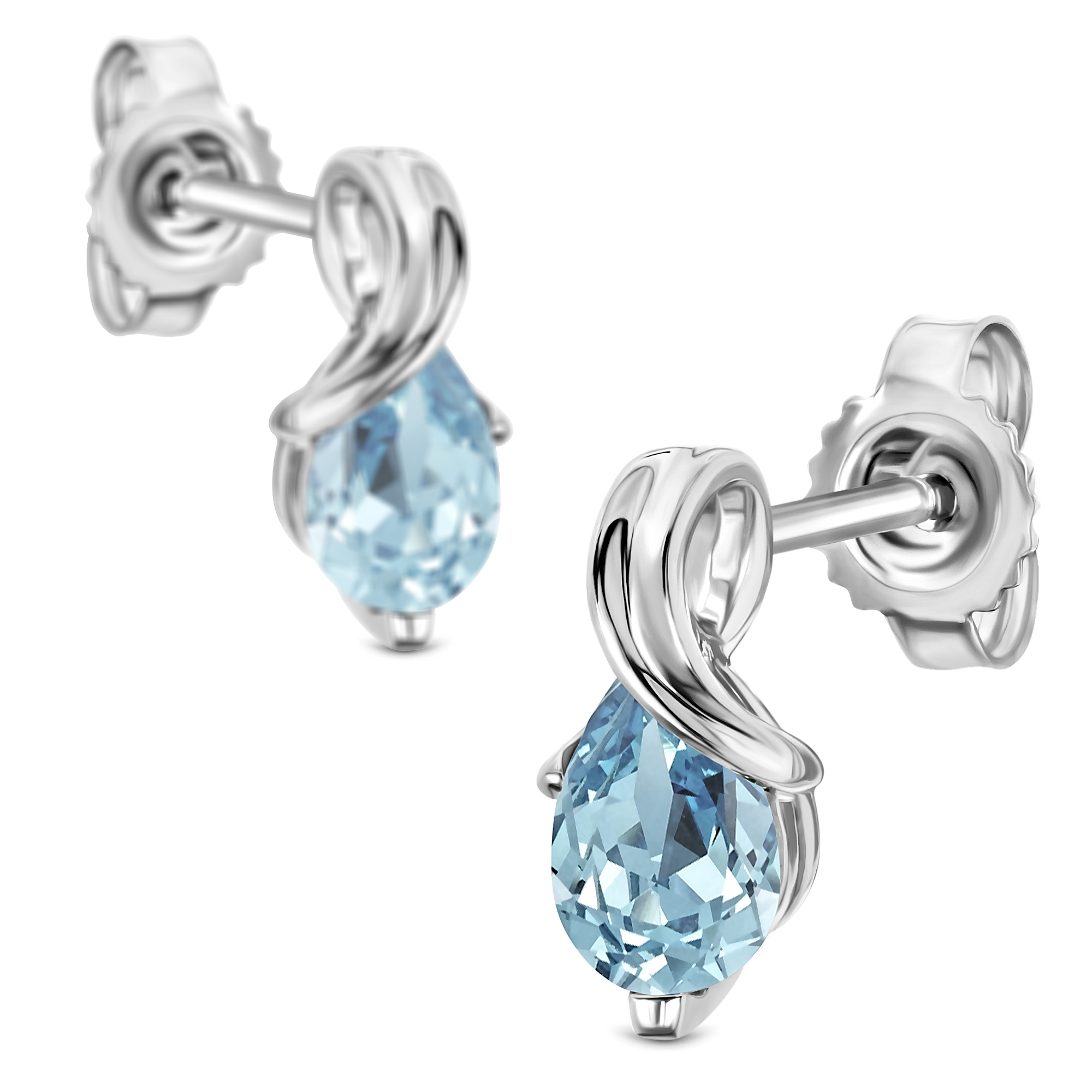 Miore Earrings Orecchini Oro Bianco Topazio Blu