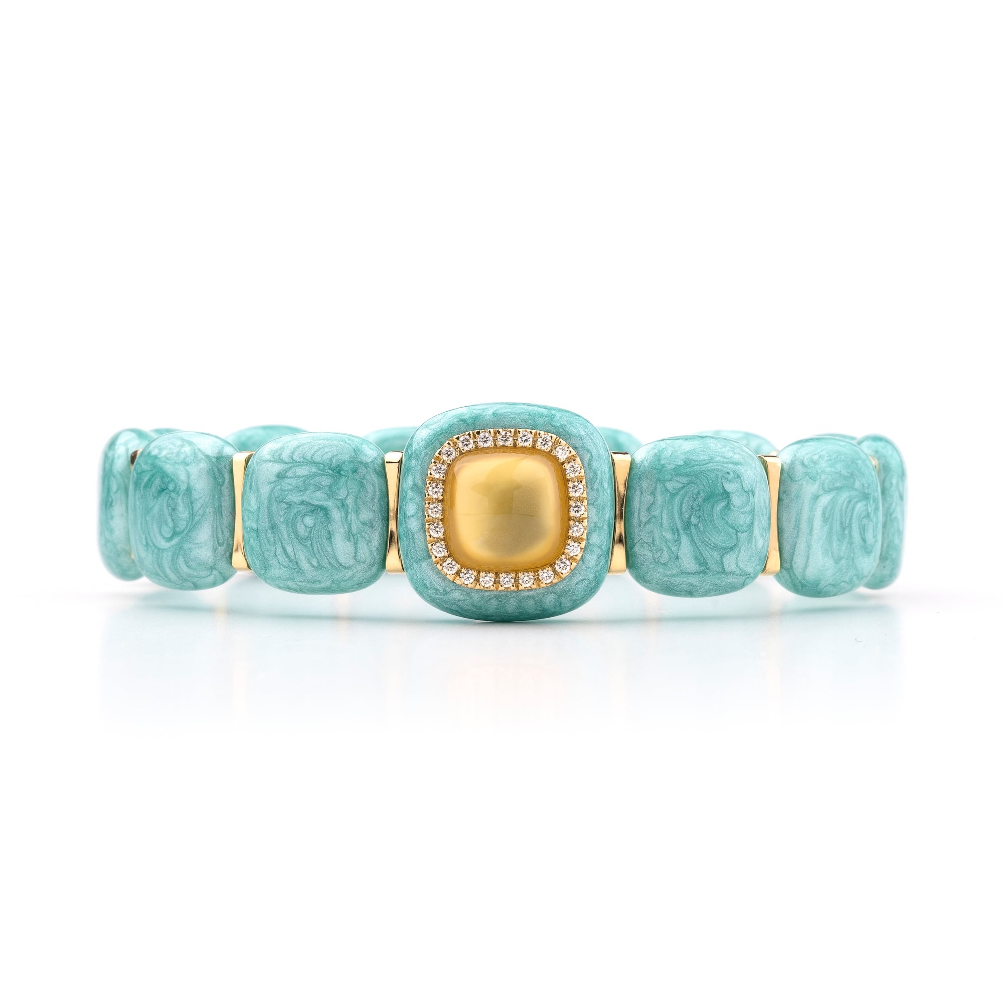Noi Gioielli Firenze 1873 Mistica bracciale oro citrino smalto verde